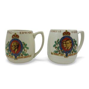 KING Edward VIII and George VI 1937 CORONATION Mugs England Vintage